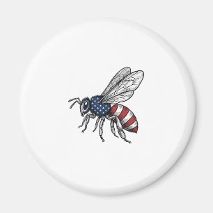 Vintage patriotischer Bienen-Vektorgrafik-Shirt-De Magnet