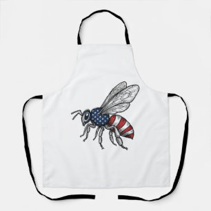 Vintage patriotischer Bienen-Vektorgrafik-Shirt-De Schürze