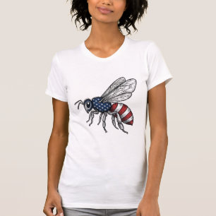Vintage patriotischer Bienen-Vektorgrafik-Shirt-De T-Shirt