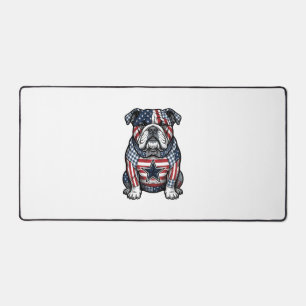 Vintage patriotischer Bulldogge-Vektor-Shirt-Desig Schreibtischunterlage