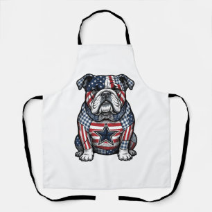 Vintage patriotischer Bulldogge-Vektor-Shirt-Desig Schürze
