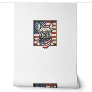 Vintage patriotischer französischer Bulldoggen-Fla Tapete
