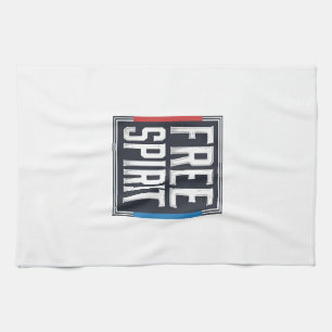 Vintage patriotischer Free Spirit Box Grafikdesign Geschirrtuch