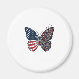 Vintage patriotischer Friedensschmetterling Vektor Magnet