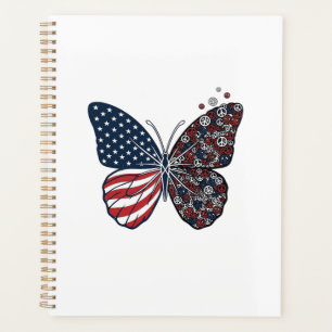 Vintage patriotischer Friedensschmetterling Vektor Planer