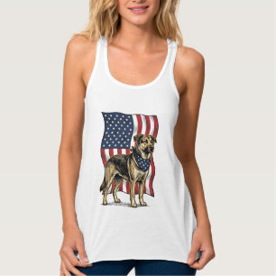 Vintage patriotischer Hund Flagge Vektor-Shirt Des Tank Top