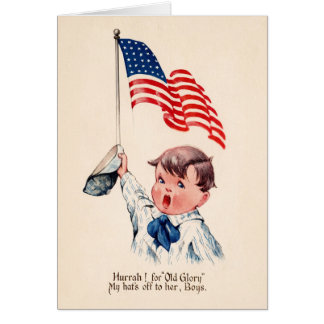 Vintage patriotischer Junge Amerikanische Flagge 4