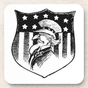 Vintage-patriotischer Onkel Sam und amerikanische  Untersetzer