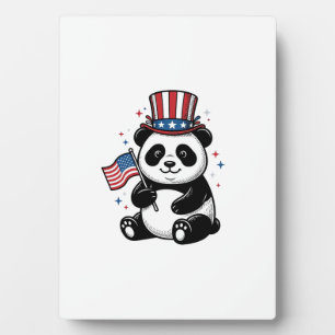 Vintage patriotischer Panda-Flag-Shirt-Entwurf_1 Fotoplatte
