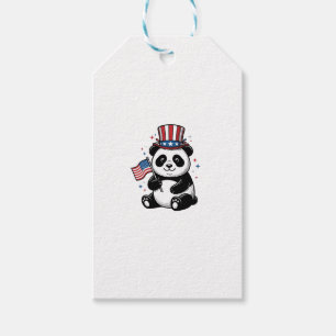 Vintage patriotischer Panda-Flag-Shirt-Entwurf_1 Geschenkanhänger