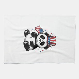 Vintage patriotischer Panda-Flag-Shirt-Entwurf_1 Geschirrtuch
