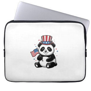 Vintage patriotischer Panda-Flag-Shirt-Entwurf_1 Laptopschutzhülle