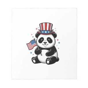 Vintage-patriotischer-Panda-Flag-Shirt-Entwurf_1 Notizblock