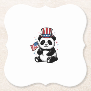 Vintage-patriotischer Panda-Flag-Shirt-Entwurf_1 Untersetzer