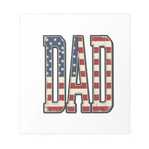Vintage patriotischer Papa-Flaggen-Lettering-Shirt Notizblock
