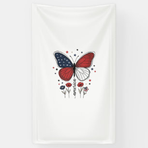 Vintage patriotischer Schmetterling Amerika-Shirt- Banner