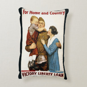 Vintage-patriotischer Soldat für Victory Liberty L Dekokissen