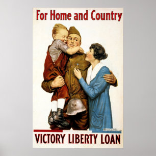 Vintage-patriotischer Soldat für Victory Liberty L Poster