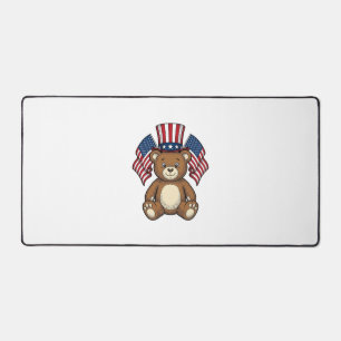 Vintage patriotischer Teddybär Vektordesign_1 Schreibtischunterlage
