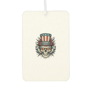 Vintage-patriotischer Totenkopf-Zylinder-T-Shirt-E Autolufterfrischer