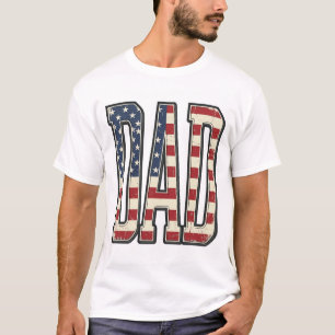 Vintage patriotischer Vater Flagge Schriftzug Shir T-Shirt