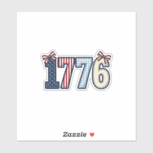 Vintage patriotisches 1776-Band-Shirt-Design_1 Aufkleber