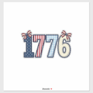 Vintage patriotisches 1776-Band-Shirt-Design_1 Aufkleber
