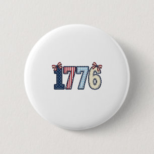Vintage patriotisches 1776-Band-Shirt-Design_1 Button