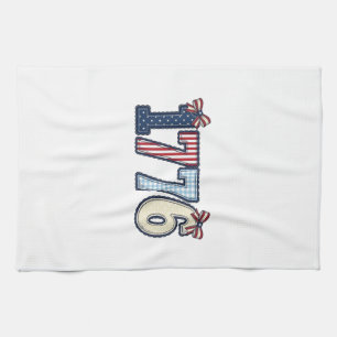 Vintage patriotisches 1776-Band-Shirt-Design_1 Geschirrtuch