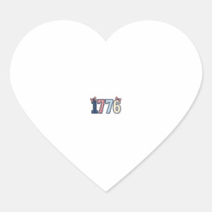 Vintage patriotisches 1776-Band-Shirt-Design_1 Herz-Aufkleber