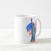 Vintage-patriotisches 4.-Juli-Design Kaffeetasse (VorderseiteRechts)
