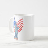 Vintage-patriotisches 4.-Juli-Design Kaffeetasse (Vorderseite Links)