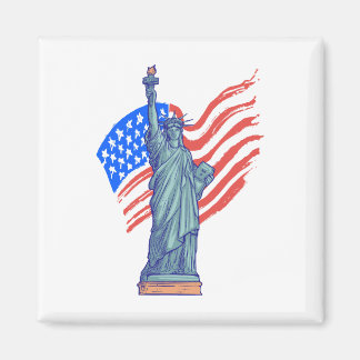 Vintage-patriotisches 4.-Juli-Design Magnet