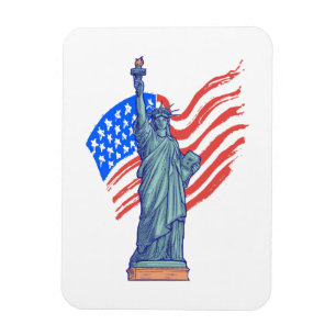 Vintage-patriotisches 4.-Juli-Design Magnet