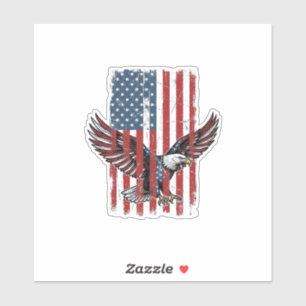 Vintage-patriotisches-Adler-Flag-Shirt-Design_1 Aufkleber