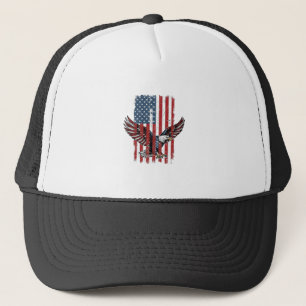 Vintage-patriotisches-Adler-Flag-Shirt-Design_1 Truckerkappe