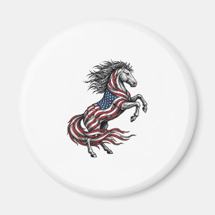Vintage-patriotisches aufbäumendes Pferd-Vektor-Sh Magnet