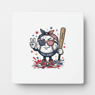 Vintage patriotisches Baseball-Maskottchen-Shirt-D Fotoplatte