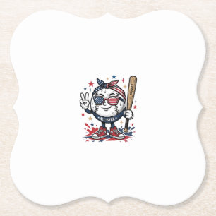 Vintage patriotisches Baseball-Maskottchen-Shirt-D Untersetzer