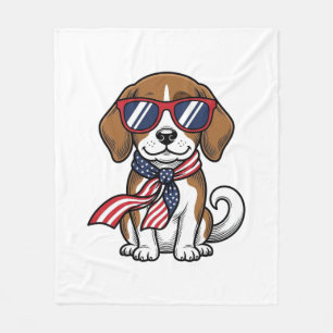 Vintage patriotisches Beagle-Hund-Sonnenbrille-Shi Fleecedecke