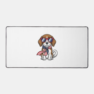 Vintage patriotisches Beagle-Hund-Sonnenbrille-Shi Schreibtischunterlage