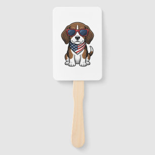 Vintage patriotisches Beagle-Welpen-Sonnenbrille-S Fächer