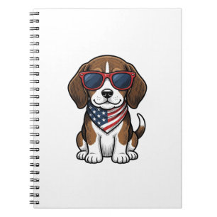 Vintage patriotisches Beagle-Welpen-Sonnenbrille-S Notizblock