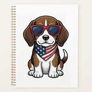 Vintage patriotisches Beagle-Welpen-Sonnenbrille-S Planer