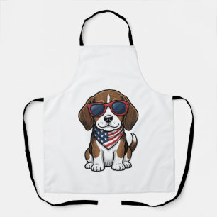 Vintage patriotisches Beagle-Welpen-Sonnenbrille-S Schürze