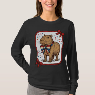 Vintage patriotisches Capybara-Fliege-Shirt-Design T-Shirt