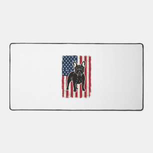 Vintage patriotisches Französische-Bulldogge-Flag- Schreibtischunterlage