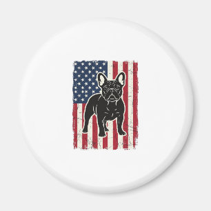 Vintage patriotisches französisches Bulldoggen-Fla Magnet
