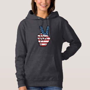 Vintage patriotisches Friedenszeichen Hand Vektor  Hoodie