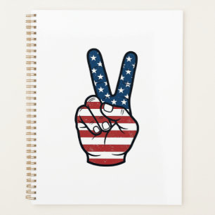 Vintage patriotisches Friedenszeichen Hand Vektor  Planer